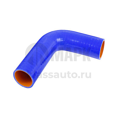 Патрубок радиатора верхний МТЗ-82 (силикон) синий (D=38) 