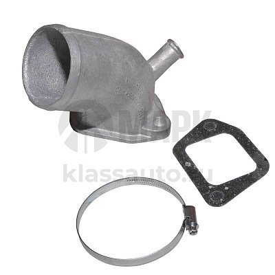 Патрубок помпы Евро (в сборе с хомутом и прокладкой)