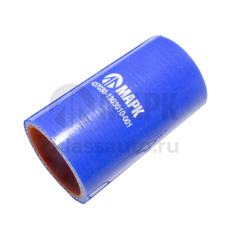 Патрубок радиатора верхний (силикон) синий (Ф40x85) (TRUCKMARK)