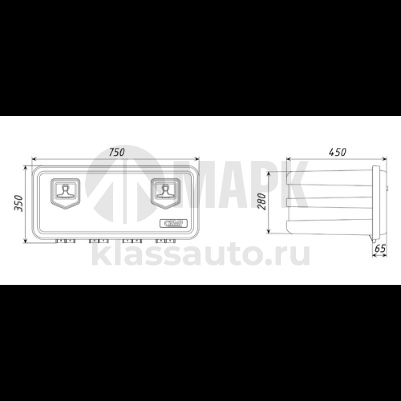 Ящик инструментальный FLYBOX 750 (350х750х450) (Татполимер)