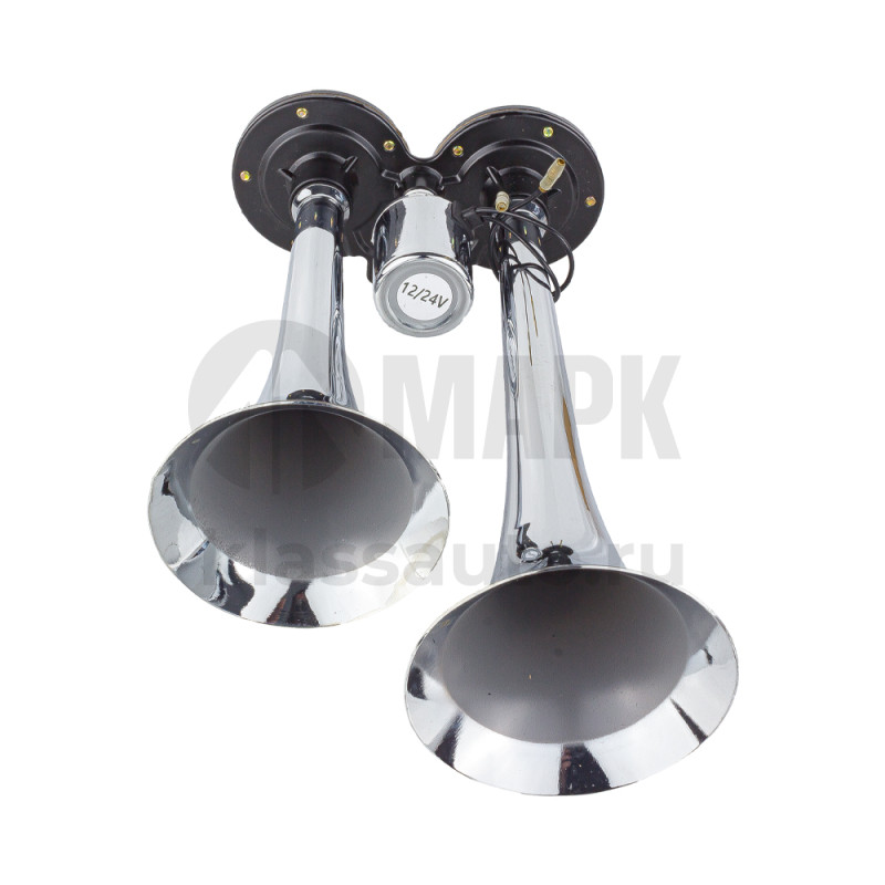 Сигнал двухрожковый 2 х KR 12/24V (хром)