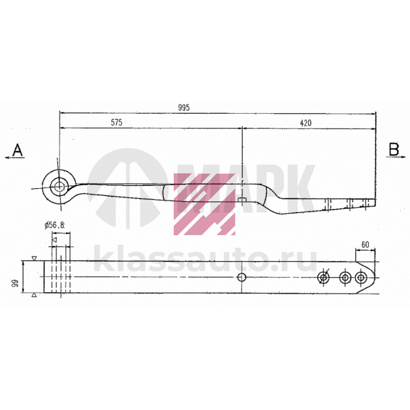 Полурессора BPW 0508213751 (однолистовая) (Marshall)