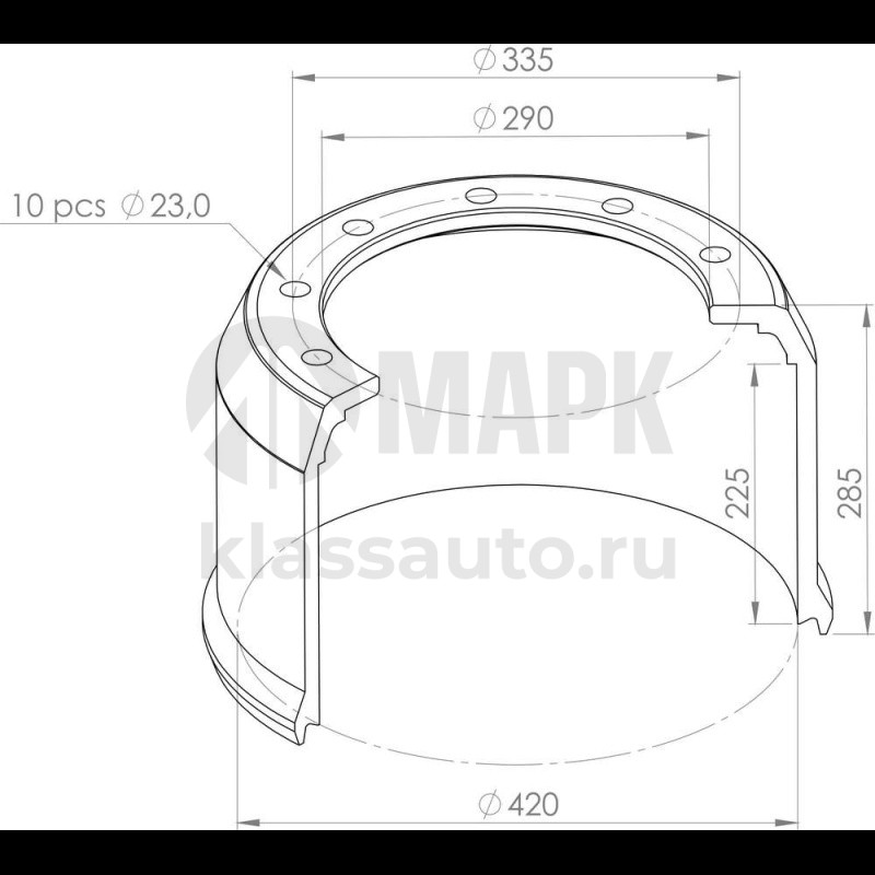 Барабан тормозной BPW 420х200 (TRUCKMARK)