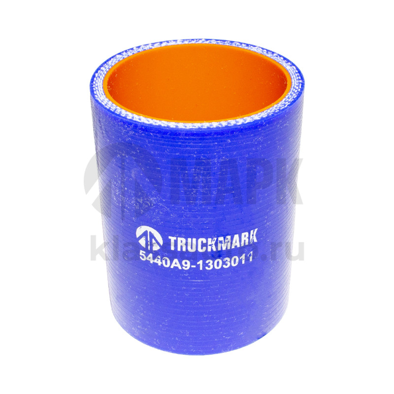Патрубок радиатора верхний (силикон) синий (Ф54х80) (TRUCKMARK)