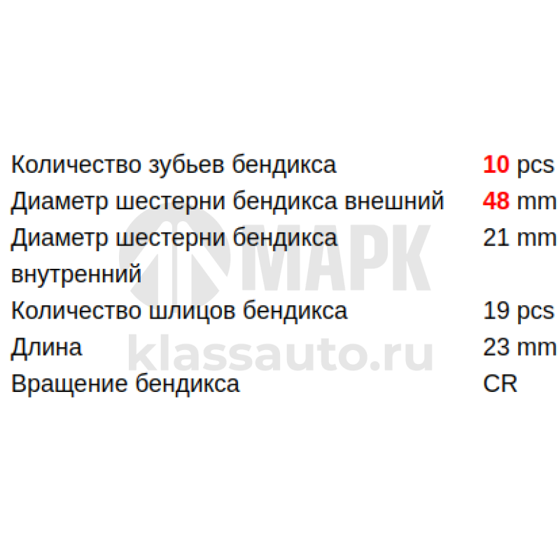 Шестерня бендикса 6033AD5359